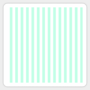 Pastel Green and White Vertical Stripes Sticker